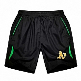 Men's Oakland Athletics Black Green Stripe MLB Shorts,baseball caps,new era cap wholesale,wholesale hats